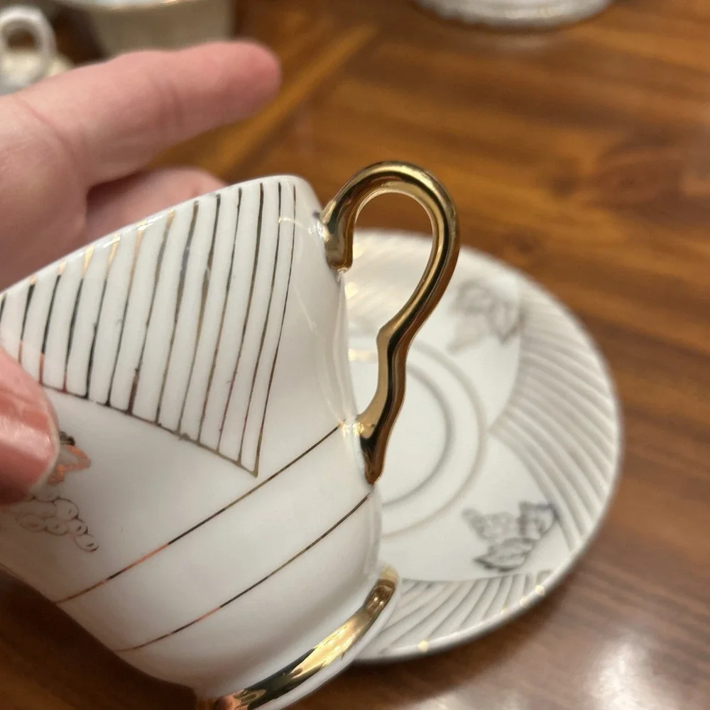 Bone China Vintage‎ Japan Tea Coffee Cup White Gold